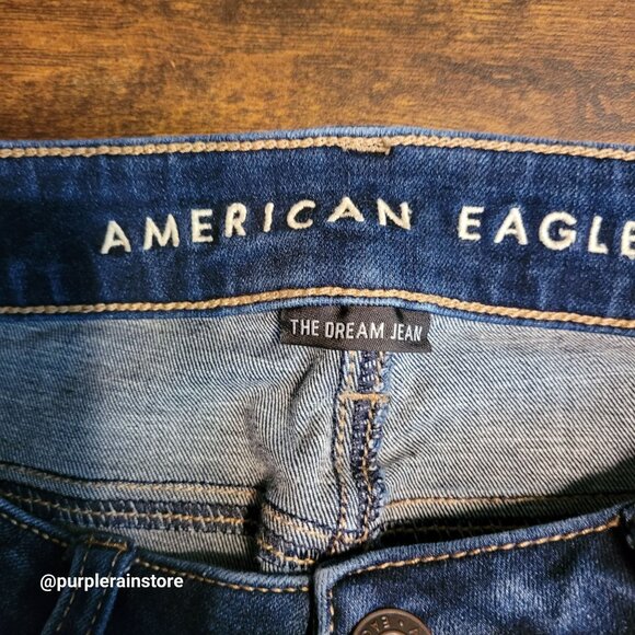 American Eagle Jeans 2 R Dream Jegging Super Hi Rise Medium Dark Tummy Control - Picture 4 of 14